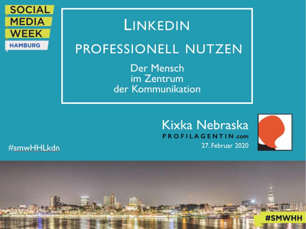 VortragsSlide des Linkedin-Vortrags der Profilagentin SMWHH2020