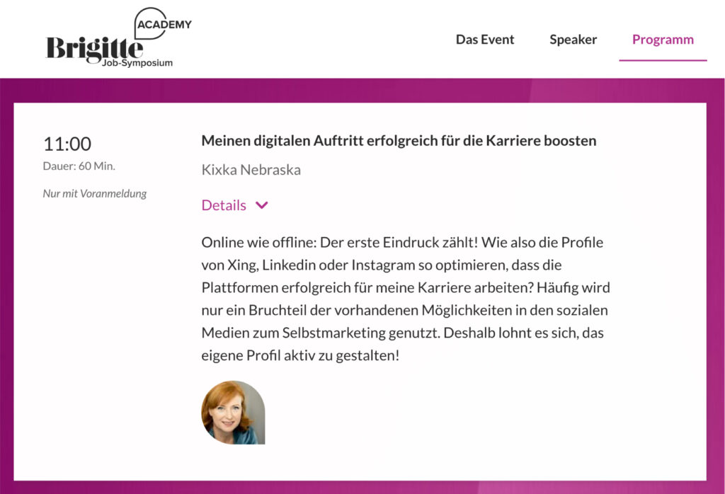 Profil-Workshop der BRIGITTE-Academy 2020